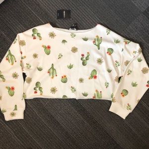 Cactus Cropped Sweatshirt